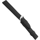 mumbi Horlogeband van roestvrij staal, siliconen of kunstleer, breedtes, zwart, 20 mm, kunstleer