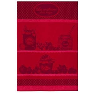Coucke - Jacquard katoenen handdoek - jam - rode vruchten - 50,8 cm x 76,2 cm - rood