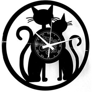 Instant Karma Clocks vinyl wandklok kattenmotief en diermotieven huisdieren, katten, cadeau-idee handgemaakt