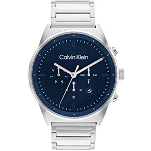 Calvin Klein analoog multifunctioneel kwartshorloge voor heren met zilveren roestvrijstalen armband - 25200293