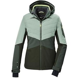 killtec Dames ski-jack/functionele jas met afritsbare capuchon en sneeuwvanger KSW 34 WMN SKI JCKT, licht staalmunt, 36, 41967-000