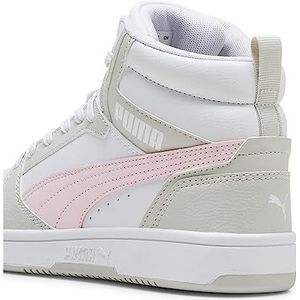 PUMA Rebound V6 MID JR-sneaker, wit-frosty roze-sedategrijs, 4 UK, met ijzig roze sedategrijs, 37 EU