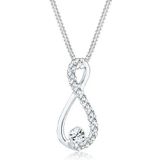 Elli Halsketting Dames Infinity Hanger Precious met Kristallen in 925 Sterling Zilver