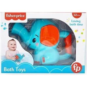 Fisher Price Gieter voor kinderen, olifant, ergonomische handgreep, eenvoudig systeem voor het verzamelen en uitwerpen van water, bad- en strandspeelgoed, badspeelgoed voor baby's (Deqube 920D00095)