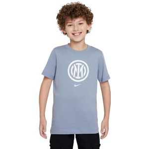 Nike Unisex Kids Shirt Inter U Nk Crest Tee, Ashen Slate/Wit, FD2589-493, M