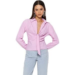 Trendyol Dames overhemd-roze-getailleerd, roze, 40