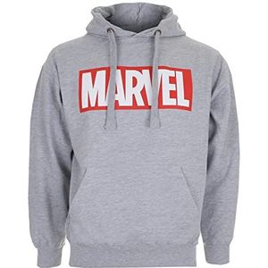 Marvel Heren Core Logo Hoodie met lange mouwen, Grijs (Sportgrijs), S