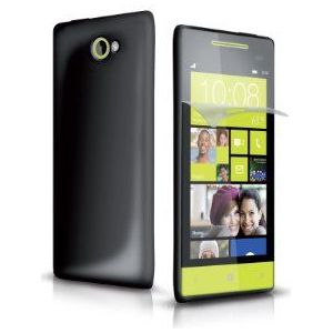 SBS TPU Aero Cover Case met Screen Protector voor HTC 8S - Zwart