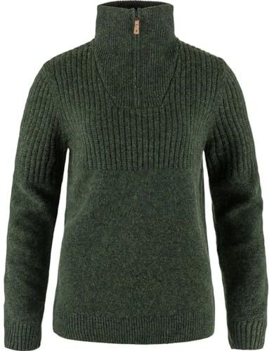 Fjällräven - Övik Half Zip Knit - Gebreide Trui - Deep Forest - Dames