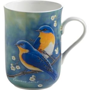 Maxwell & Williams PBW1002 Birds of the World beker, koffiebeker, mok met vogelmotief: Hüttensänger, in geschenkdoos, porselein