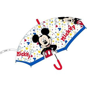 Transparante Mickey paraplu, ideaal voor kinderen van 43,5 cm