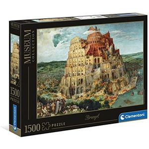 Clementoni - 31691 - Museum Collection - Bruegel, The Tower of Babel"" - 1500 stukjes - Made in Italy, puzzel voor volwassenen, 1500 stukjes, kunst, beroemde schilderijen, plezier voor volwassenen