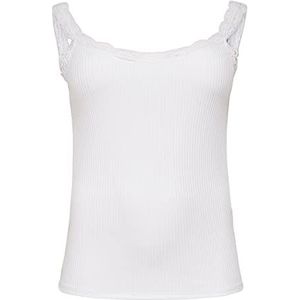 ONLY Carmakoma Dames Carmilo Lace S/L Tank Top T-Shirt, wit (bright white), L