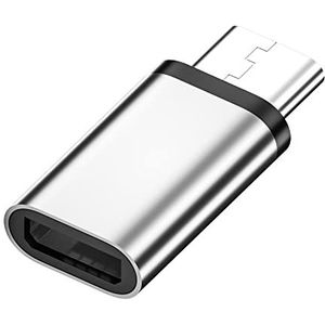 GIONAR Tpye-c naar USB-adapter, type C-stekker, laadkabel, gegevensoverdracht, converter voor Apple, Samsung Galaxy (zilver)
