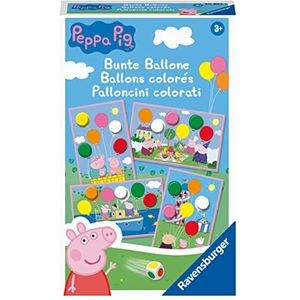 Ravensburger Bring along spel - 20853 - Peppa Pig kleurrijke ballonnen - grappig kubusspel in kleur voor kinderen vanaf 3 jaar