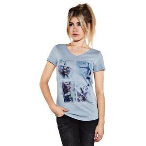 ESPRIT Dames T-shirt met foto-print 034EE1K018, grijs (Smoked Sky)., XXL