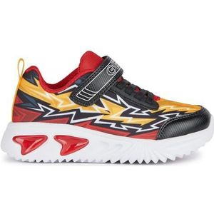 Geox J Assister Boy B Sneakers, zwart/rood, 24 EU, zwart-rood, 24 EU