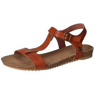 Mustang Dames 1307-810 T-spangen sandalen, 42 EU, cognac, 42 EU