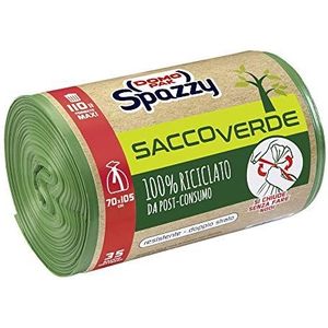 Domopak Spazzy Groene zak om te wikkelen en te sluiten, 100% gerecycled, na energieverbruik, 110 l, groen, 1380 g.