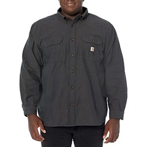 Carhartt Heren Original Fit shirt met lange mouwen button-down-werkhemd, Black Chambray, XL