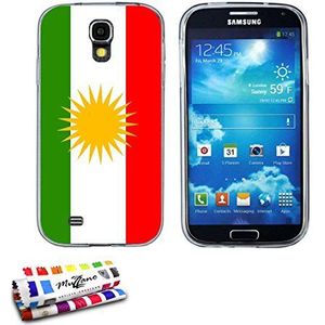 Ultraplatte zachte beschermhoes Samsung Galaxy S4 [vlag Koerdistan] [grijs] van MUZZANO + stift en microvezeldoek MUZZANO® GRATIS - De ultieme en duurzame beschermhoes voor uw Samsung Galaxy S4