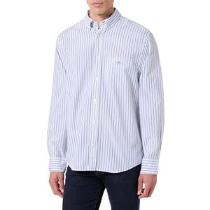 GANT Reg Classic Poplin Stripe Shirt, blauw, S heren, Blauw, S