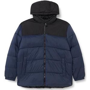 JACK & JONES PLUS Jjetoby Puffer Hood Pls bufferjack voor heren, navy blazer, 5XL