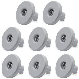 GIANTO Set van 8 wielen voor vaatwassermand, compatibel met Zanussi, Rex, Electrolux, AEG, wielen van kunststof voor mand onder servies (compatibiliteit controleren), grijs, diameter 40 mm