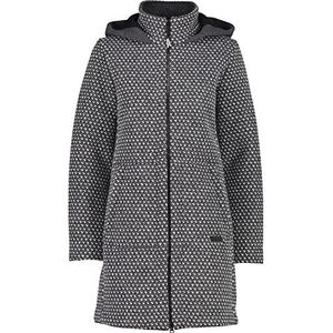 CMP Wollen jas voor dames met vaste capuchon Jacquard Wooltech Long Coat Dames