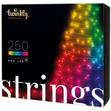 Twinkly Strings – App-gestuurde LED Lichtsnoer met 250 RGB (16 Miljoen Kleuren) LED's. 20 Meter. Zwarte Draad. Binnen en Buiten Slimme Verlichting Decoratie