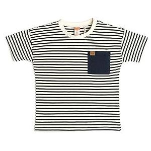 Koton Babyboys T-shirt met korte mouwen, ronde hals, één zak detail, Marine Stripe (01m), 1-18 Monate