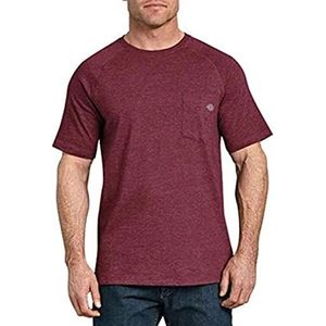 Dickies Performance Cooling Tee met korte mouwen voor heren, Bordeaux Heather, L