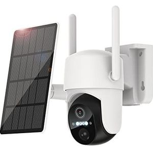 Ankway 2K Bewakingscamera voor buiten, accu, WLAN met zonnepaneel, draadloze wifi-camera, outdoor met PIR, 3MP IR-nachtzicht, 2,4 GHz wifi, 2-weg audio, IP66 weerbestendig