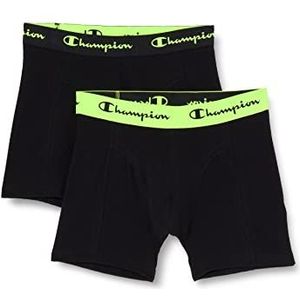 Champion Seasonal Neon Spray x2 nauwsluitende boxershorts, meerkleurig (zwart/geel), XL (2-pack) voor heren