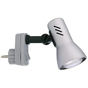 Briloner Leeslamp, stekkerlamp, stekkerspot, E14, 25 watt, draai- en zwenkbaar, titaniumkleurig