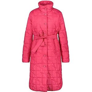 Taifun Lichte gewatteerde jas voor dames, met knoopriem, lange mouwen, jas, niet-wol, overgangsjas, effen kleuren, Lichtgevend Roze, 38