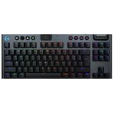 Logitech G G915 X LIGHTSPEED TKL Low-Profile Wireless Gaming Keyboard, Double-Shot PBT Keycaps, volledig programmeerbare toetsen, GL Blue Clicky, pc/Mac, US INT'L QWERTY - Zwart