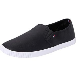 Tommy Hilfiger Dames Canvas Slip-on Sneaker Fw0fw07806 Cupsole, Zwart, 36 EU