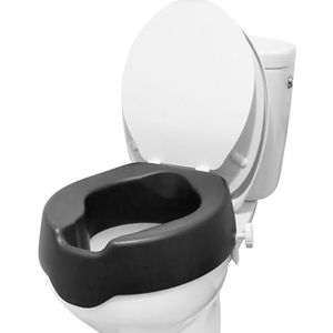 KMINA - Toiletverhoger - Zwart - 10 cm - Verhoogde Toiletbril voor Ouderen