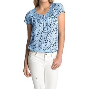 EDC by Esprit Dames Carmen Solid Blouse met korte mouwen, Blauwe kleur, M