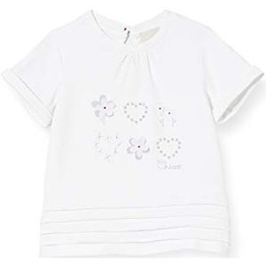 Chicco T-shirt Bimba Manica Corta mouwloze trui voor baby's, meisjes - wit - 68