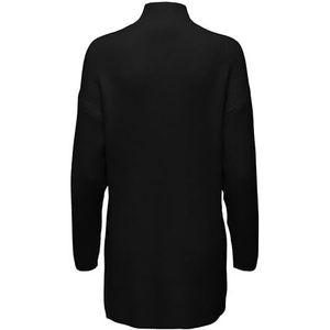 ONLY Dames Onlkatia Ls Long Slit Highneck KNT gebreide trui, zwart, XS