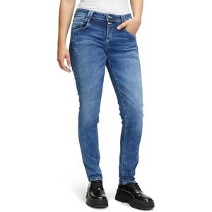 Cartoon Boyfriend-broek voor dames met studs, Middle Blue Denim, 36