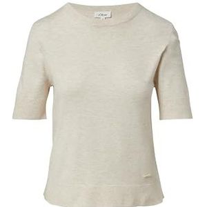 s.Oliver - Trui - Lichtbeige - Normale Pasvorm - Halve Mouw