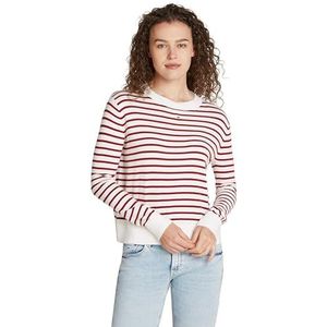 Tommy Jeans TJW Essential Crew Neck Sweater DW0DW17254 Pullover Sweater, rood (rood/witte streep), XXS, Rood (Rood/Witte Streep), XXS