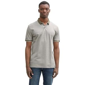 TOM TAILOR Denim Poloshirt voor heren, 37572 - Tree Moss Green Two Tone, L