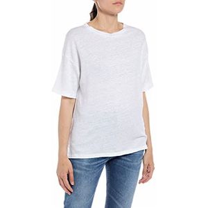 Replay Dames W3786 T-Shirt, 001 wit, M, 001, wit, M
