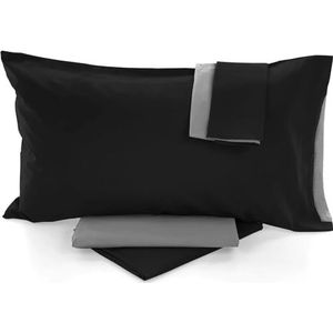 Bassetti Beddengoedset voor eenpersoonsbed, Pop Color Double, beddengoed, 100% katoen, rookgrijs, 160 x 280 cm