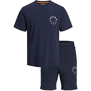 JACK & JONES Heren Jjwarrior Tee Ss Crew Neck Set Pack Mp T-shirt, Navy Blazer/Pack: (small) W. Shorts, XXL