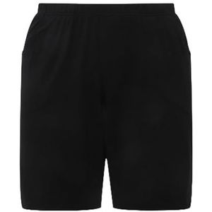 Ulla Popken Dames jerseyshorts, zakken, elastische tailleband bermuda, zwart, 40W x 32L